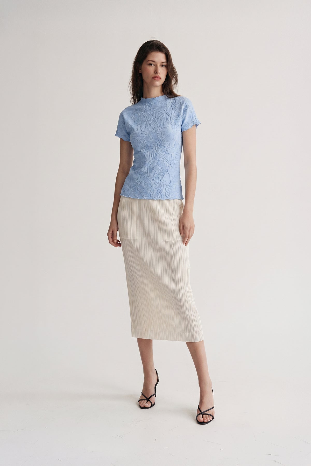Jeremy Lettuce Edge Floral Jacquard Top