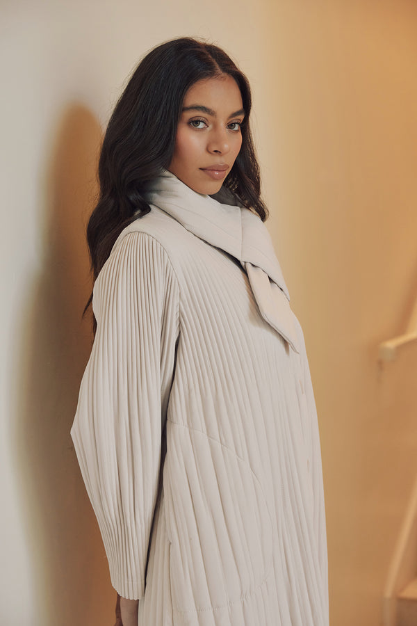 Boston Insulated Plissé Jacket with Removable Scarf