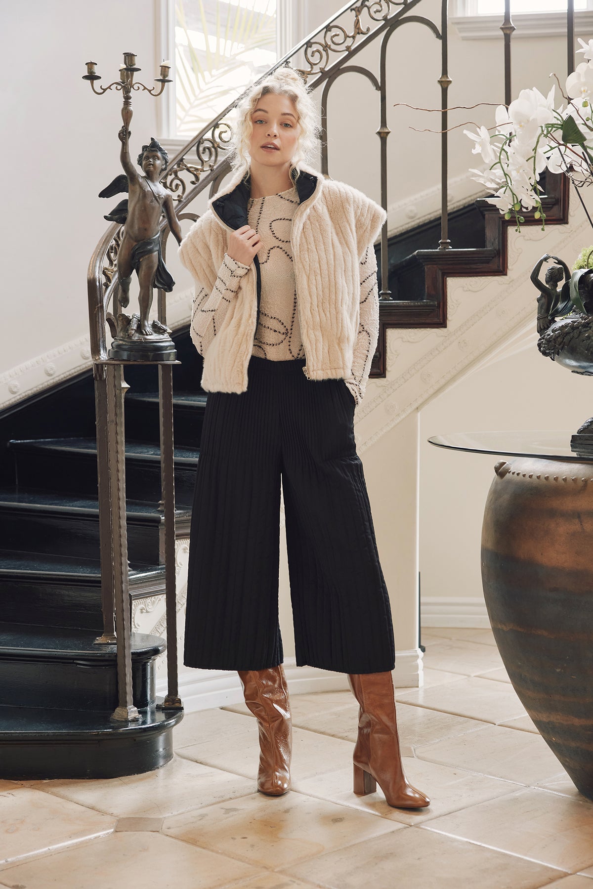 Celeste Soft Fur Quilted Reversible Vest