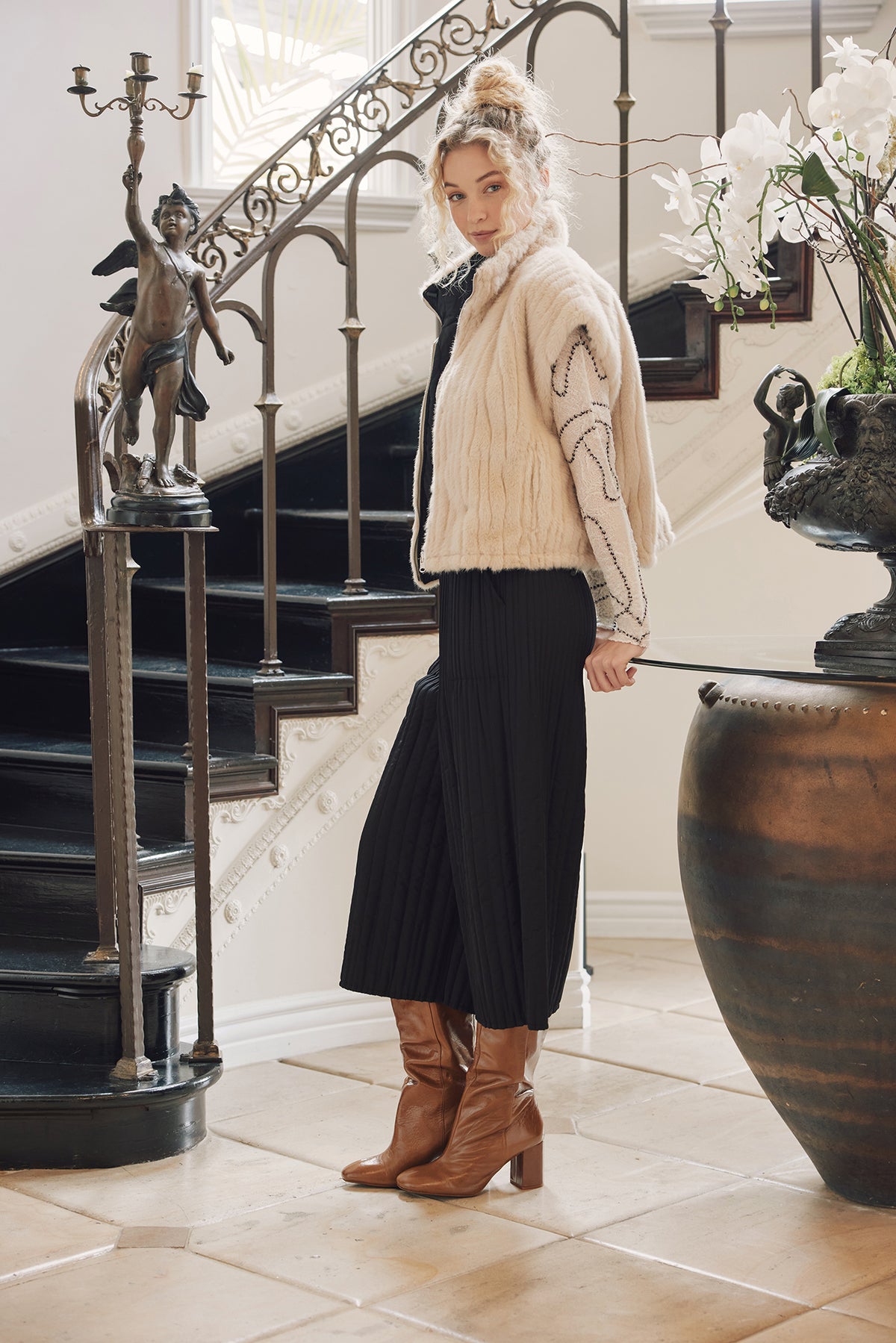 Celeste Soft Fur Quilted Reversible Vest