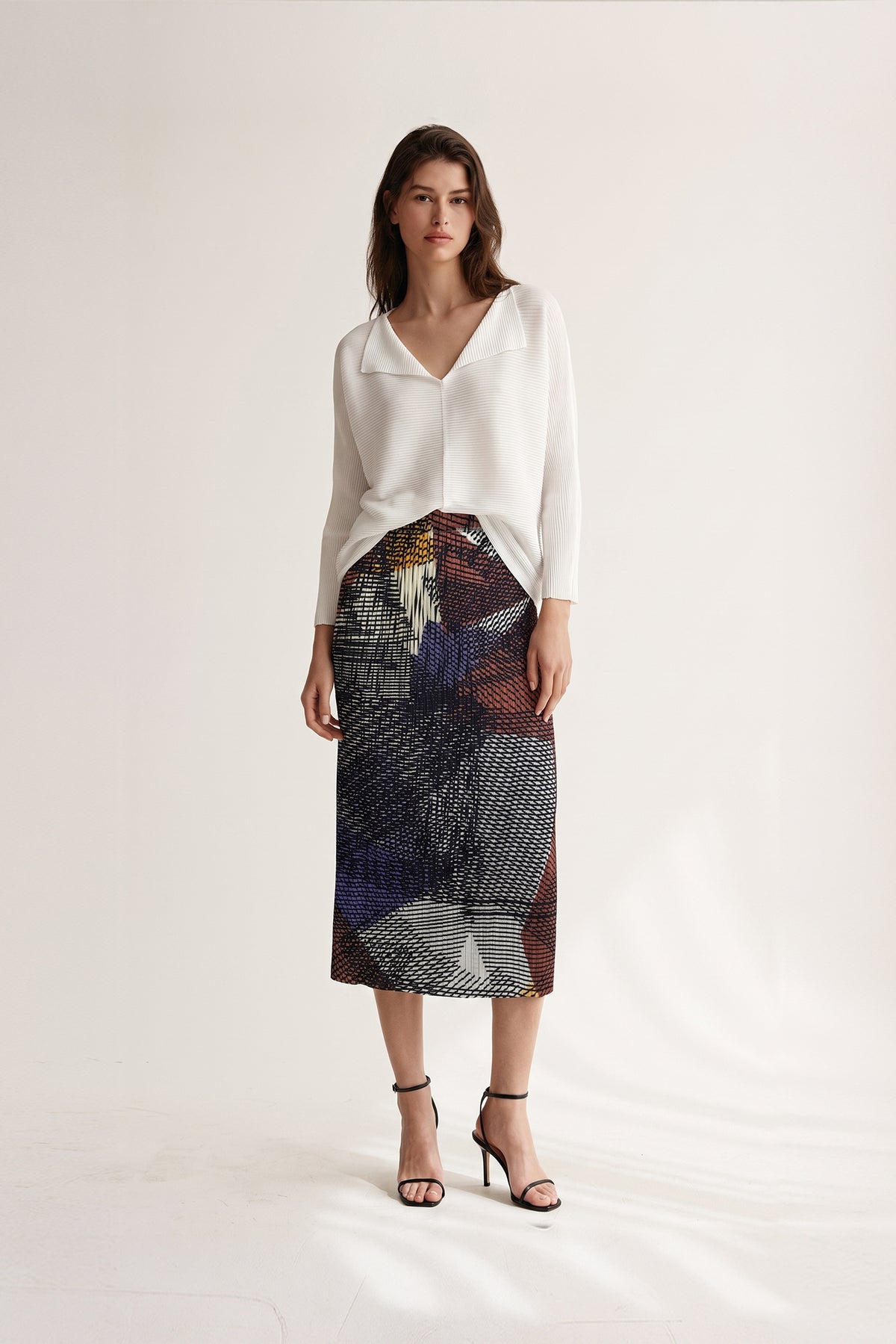 Cross Stitch Plissé Satin Skirt