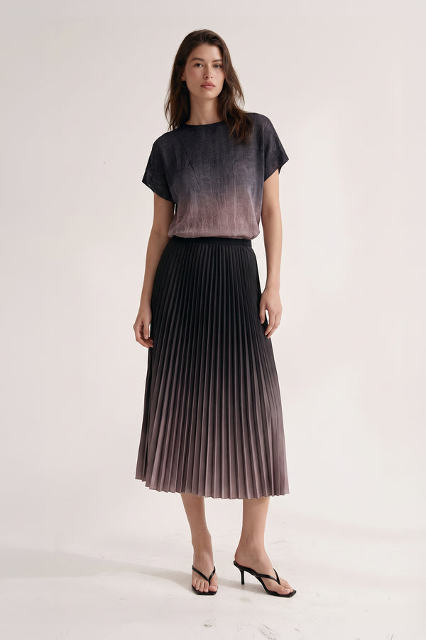 Hailey Soft Gauze Ombre Texture Top