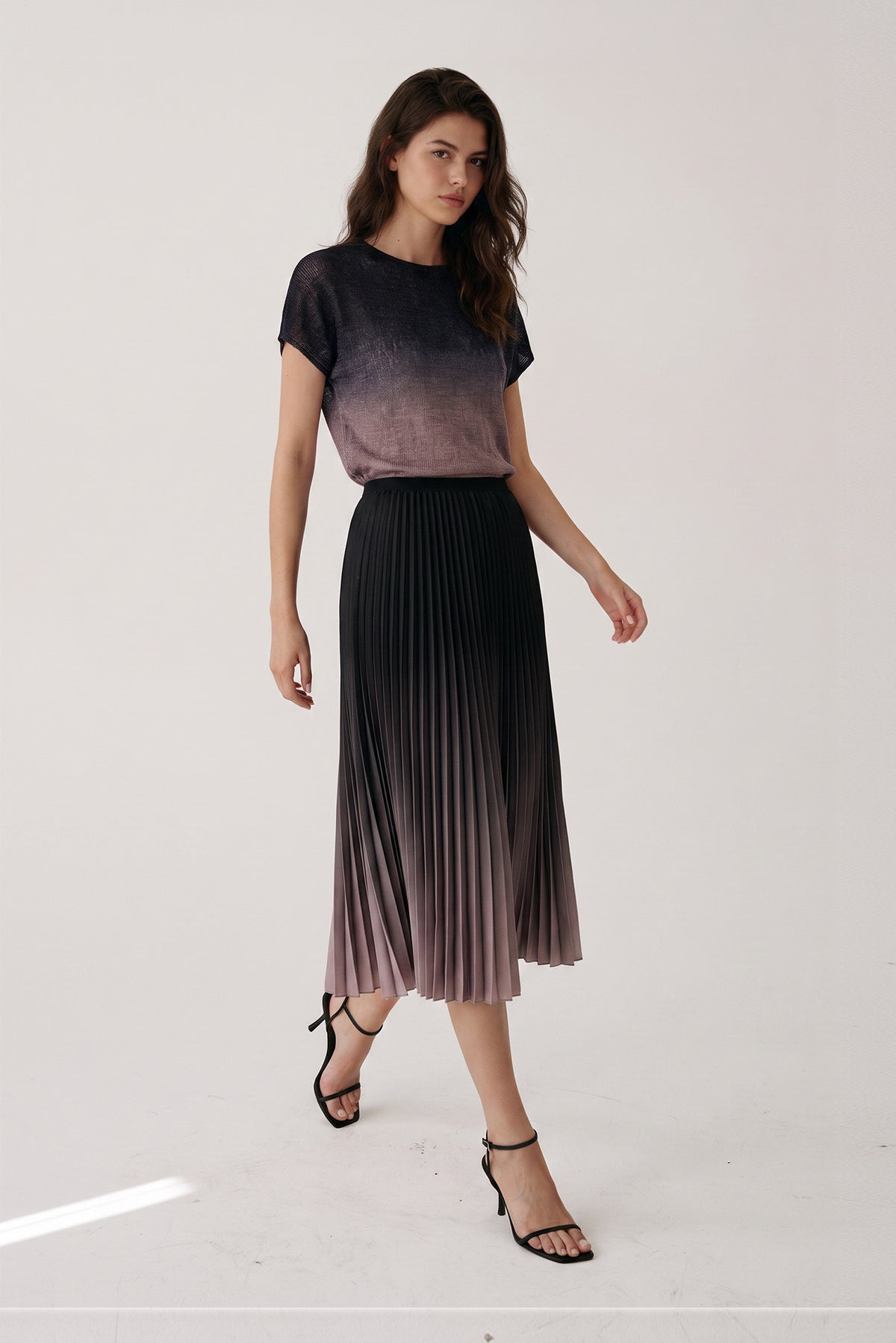 Hailey Soft Gauze Ombre Texture Top