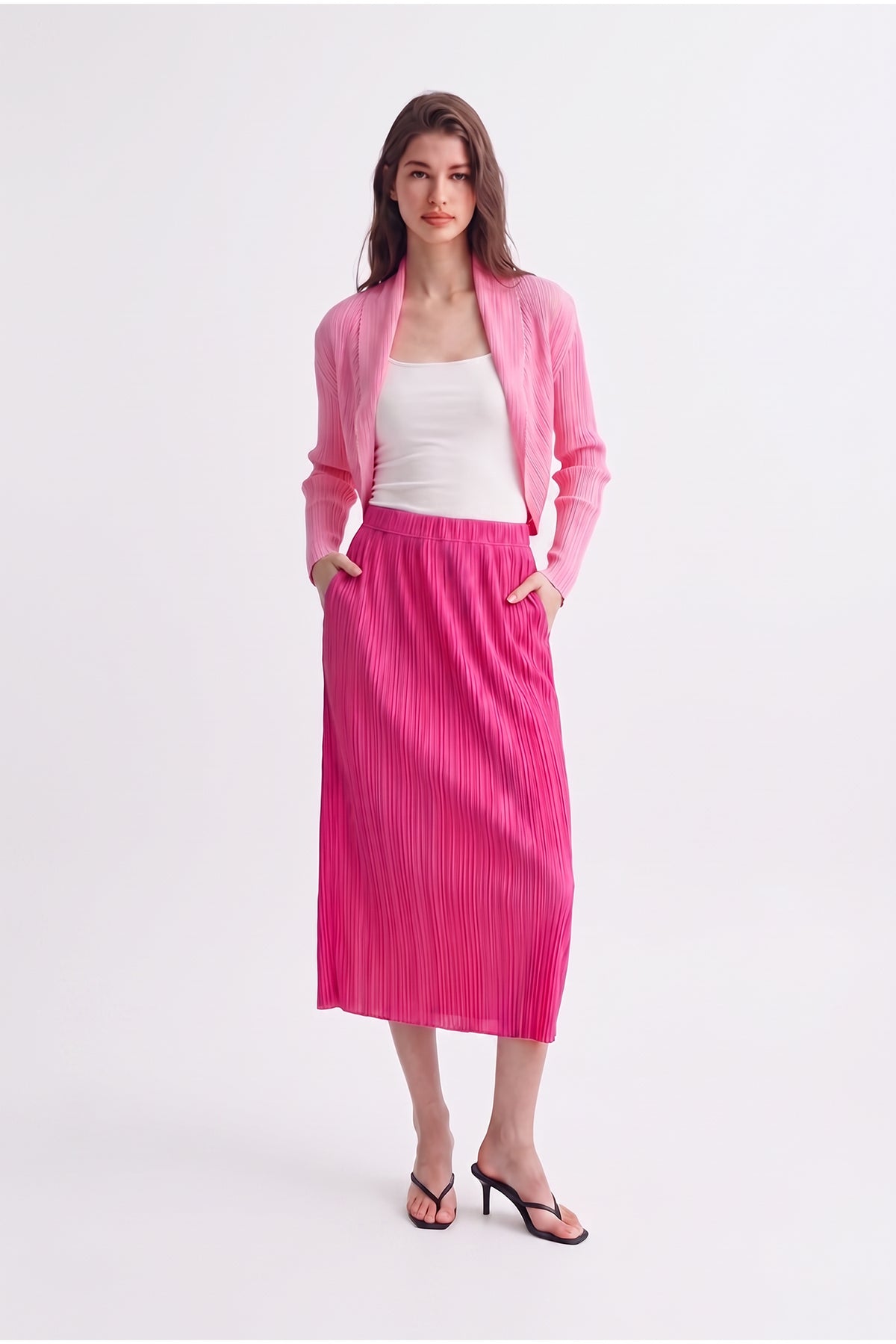 Deborah Crinkle Chiffon Texture Cardigan