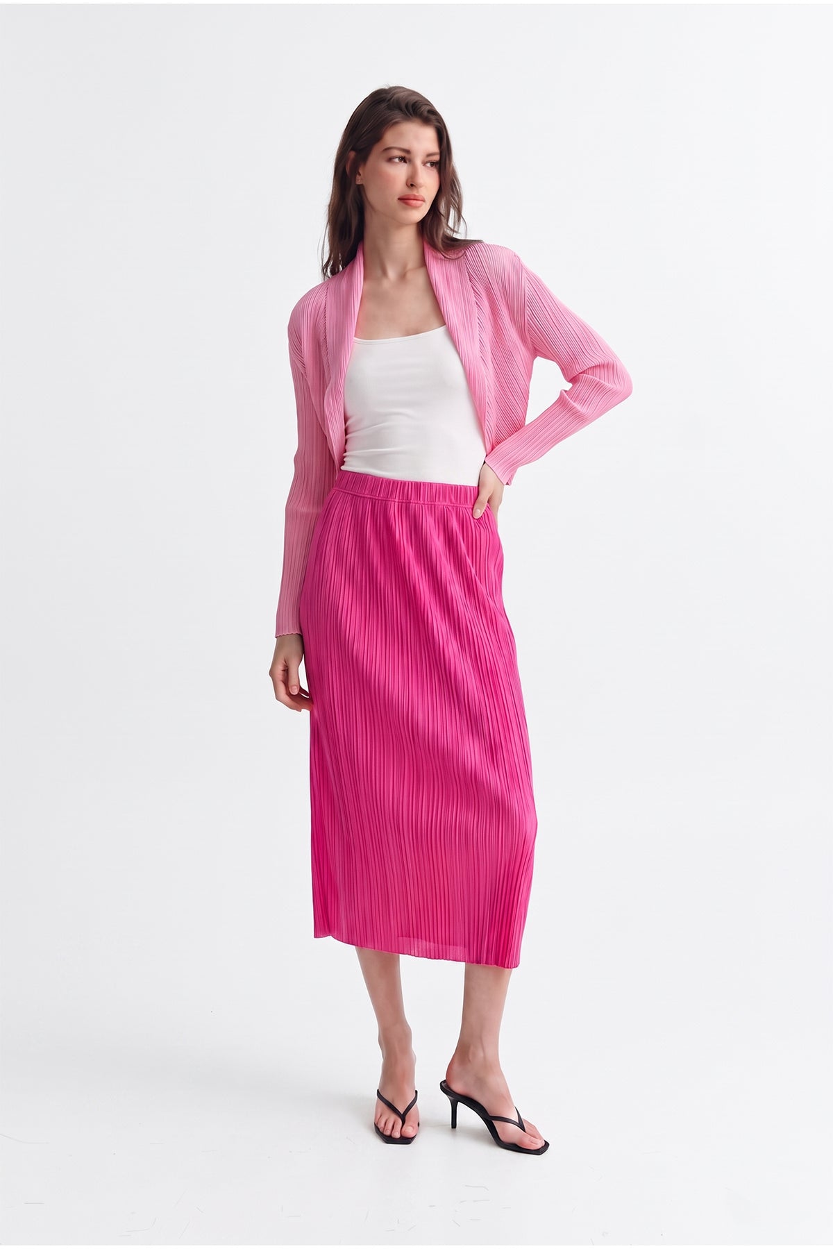 Deborah Crinkle Chiffon Texture Cardigan