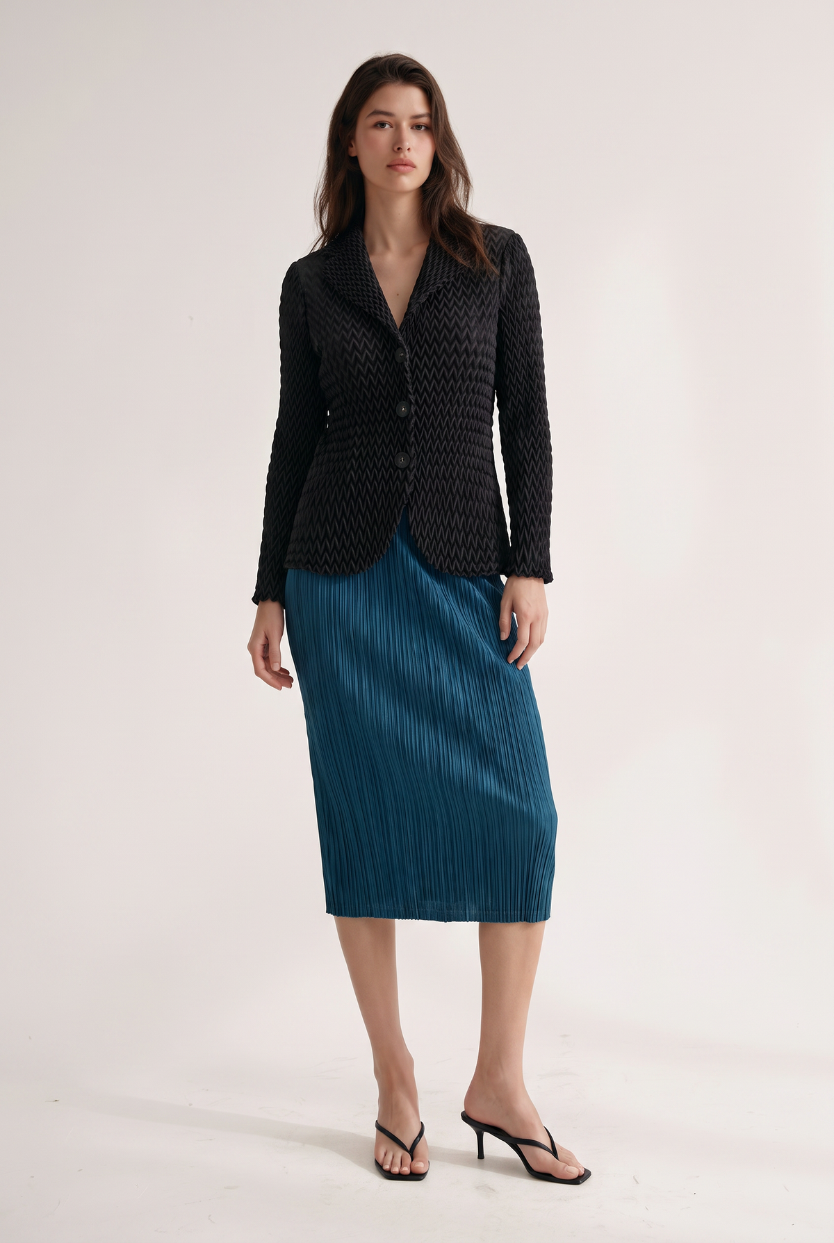 Cleo 3D Chevron Texture Jacket