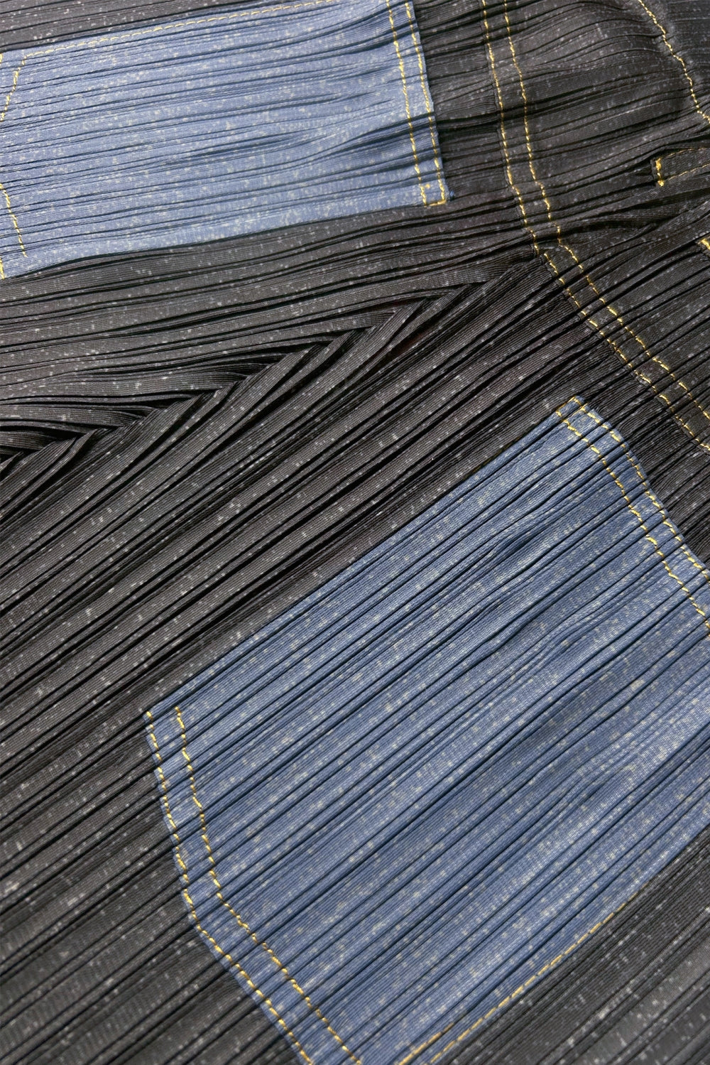 Camille Contrast Denim Pleated Pant