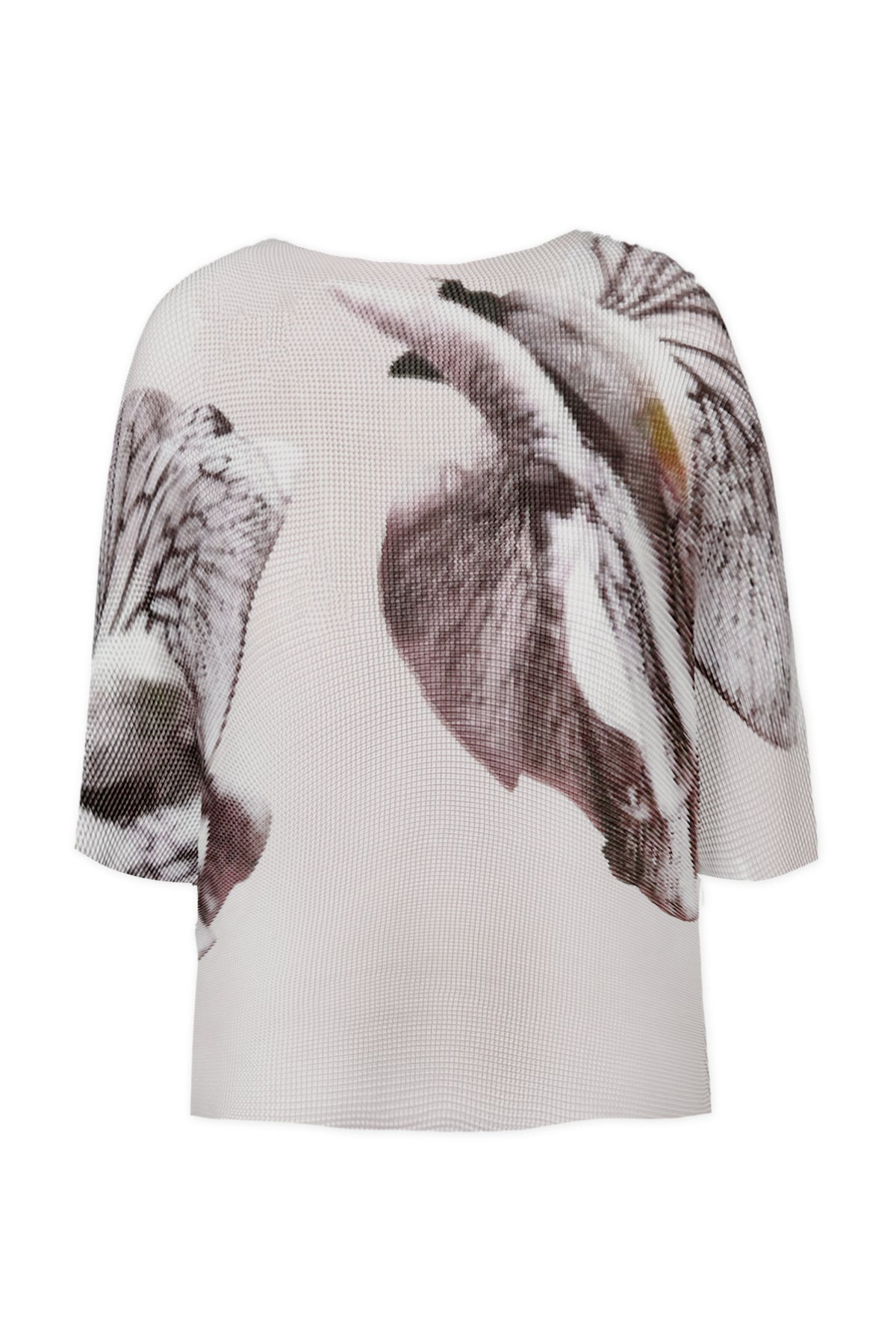 Agata Coral Print 3D Honeycomb Texture Top