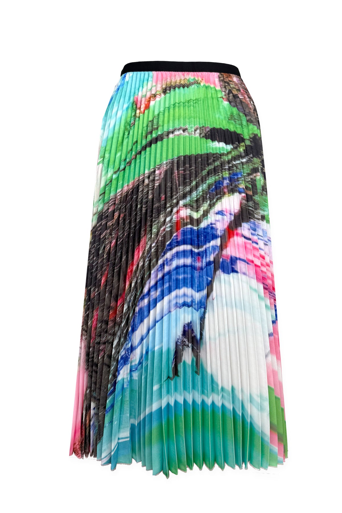 Lila Abstract Palette Pleated Skirt