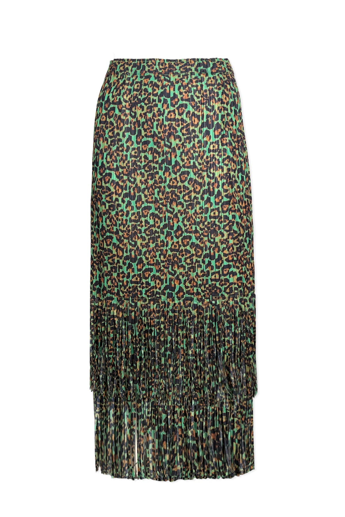 Rebecca Plissé Satin Fringe Skirt