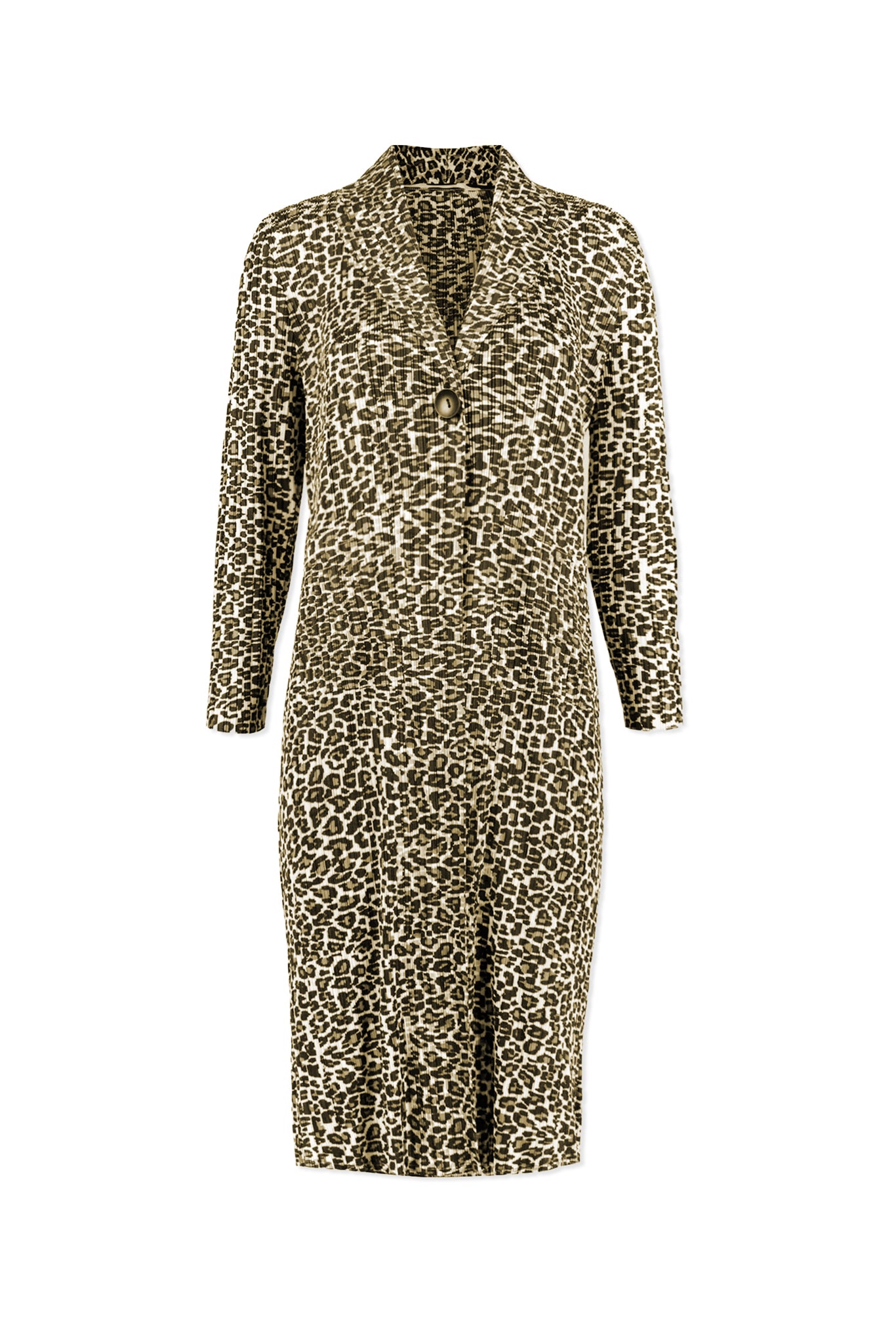 Ria Leopard Printed Plissé Satin Coat - Olive Mix – WILD COSMOS