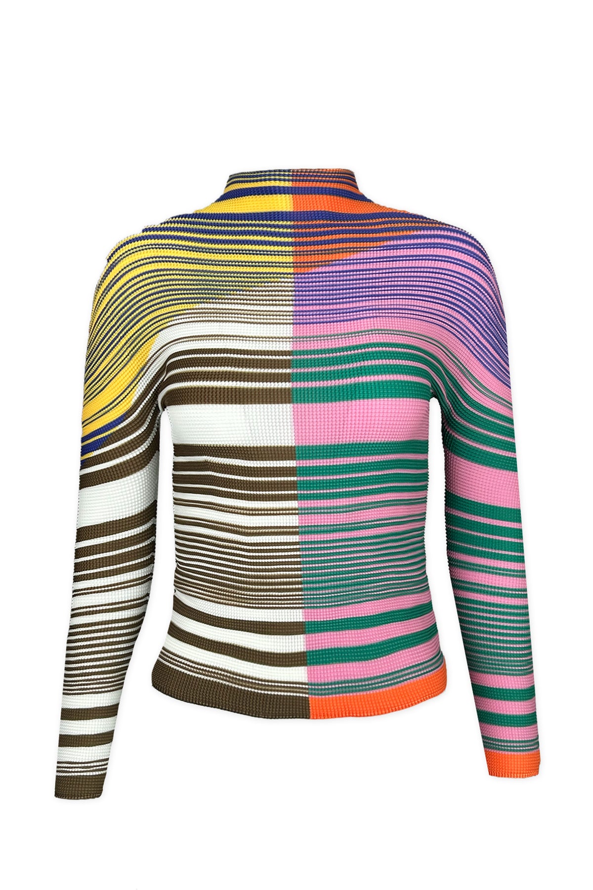 Nadia Stripe and Check 3D Honeycomb Fitted Top