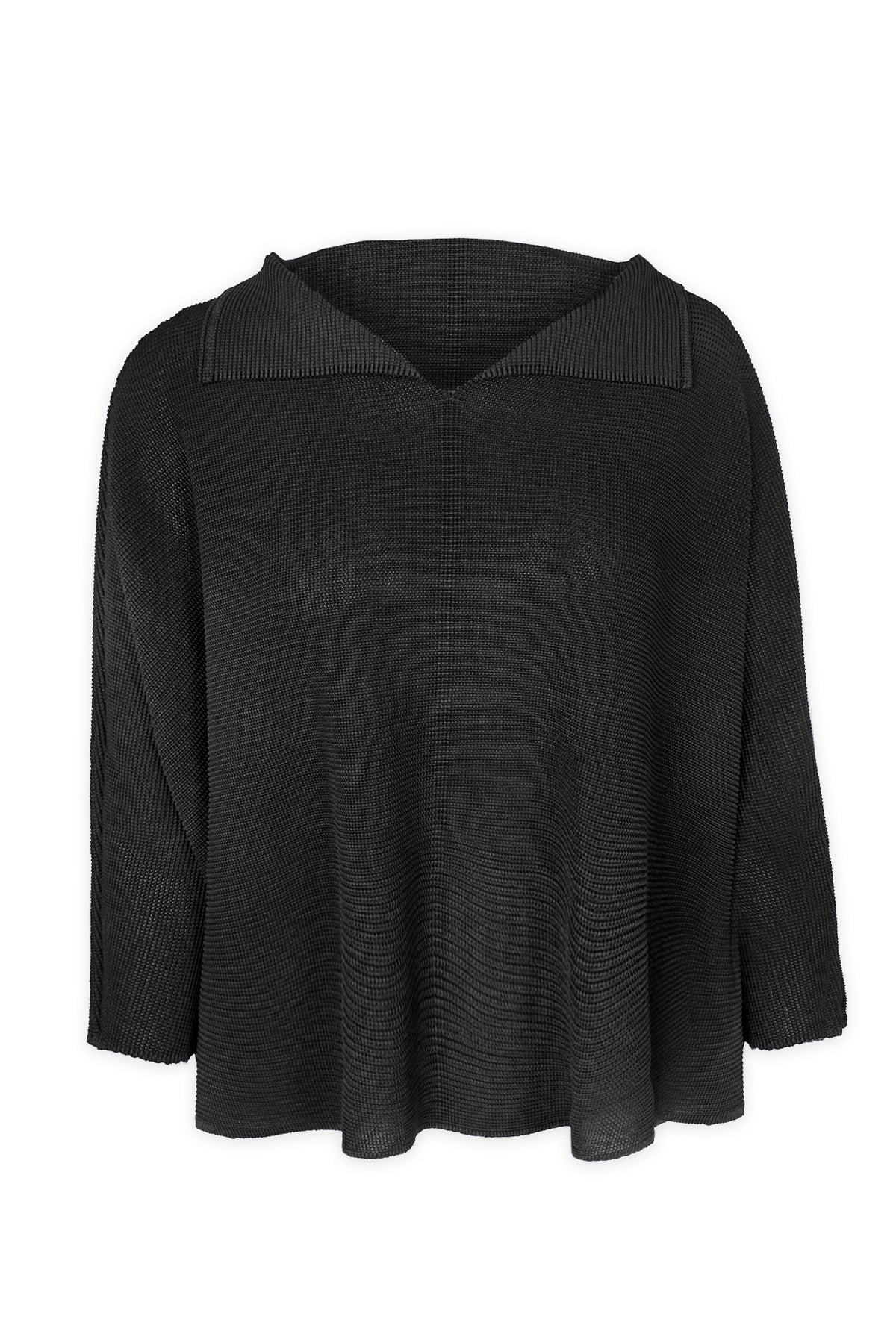 Joy V-Neck 3D Honeycomb Top - Black