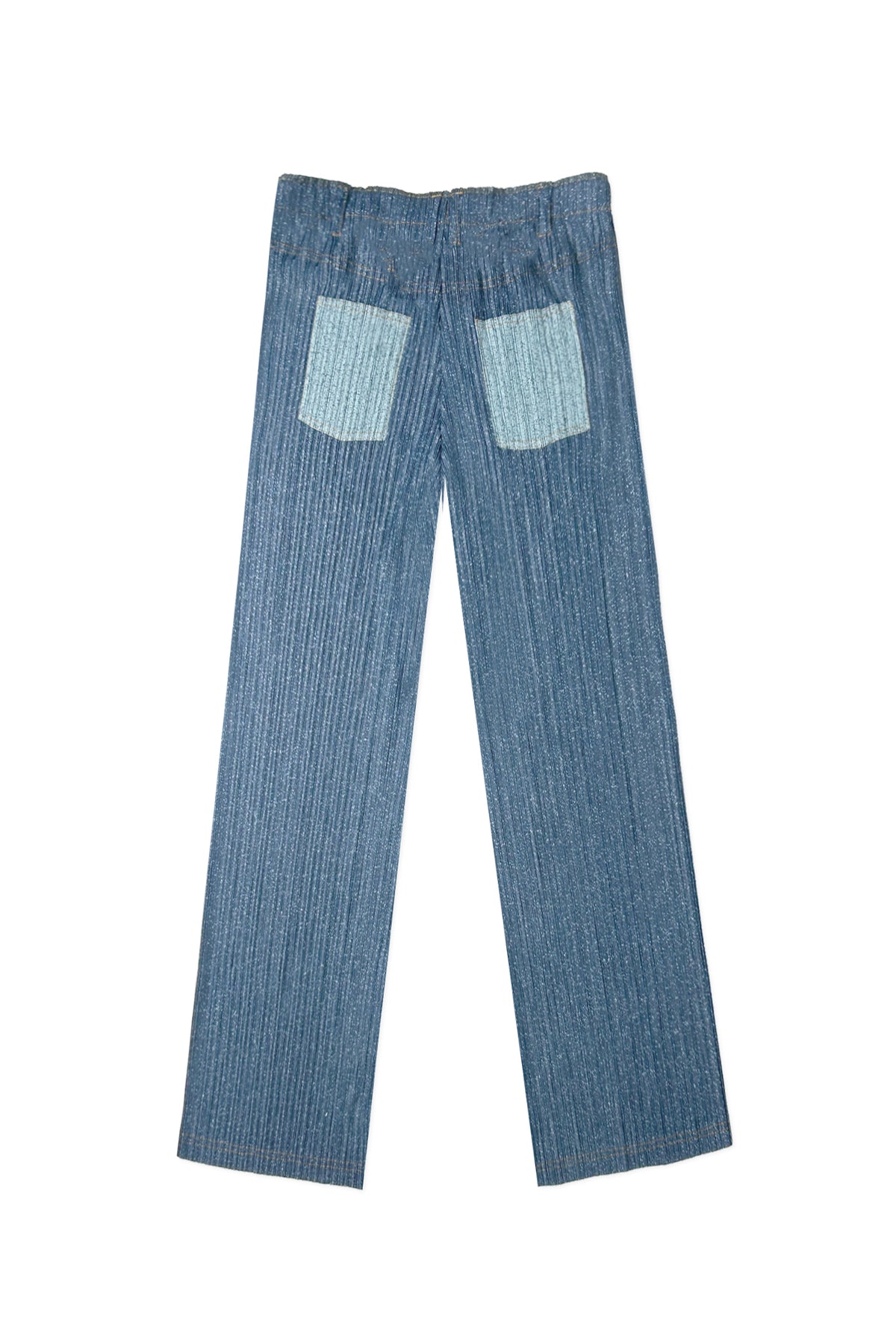 Camille Contrast Denim Pleated Pant