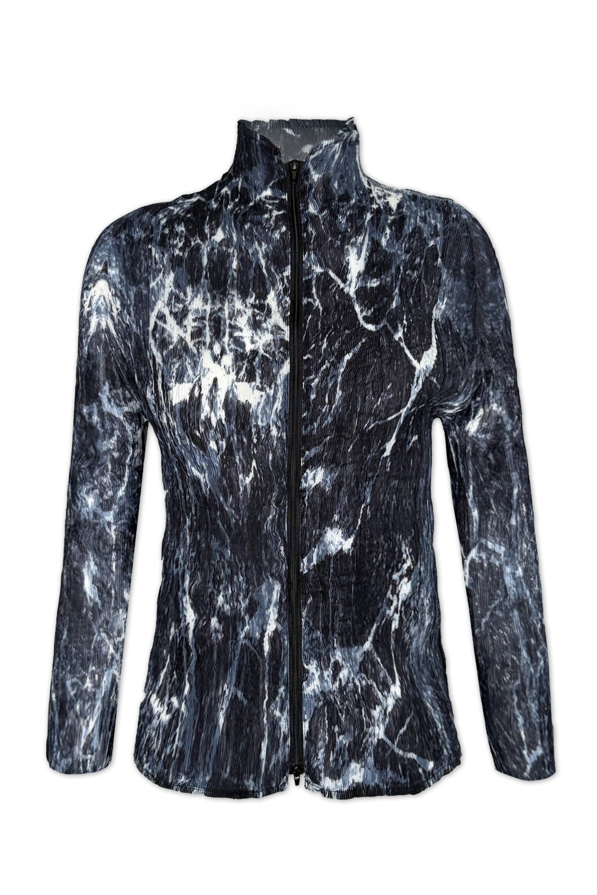 Emma Shibori Crinkle Zip Up Jacket