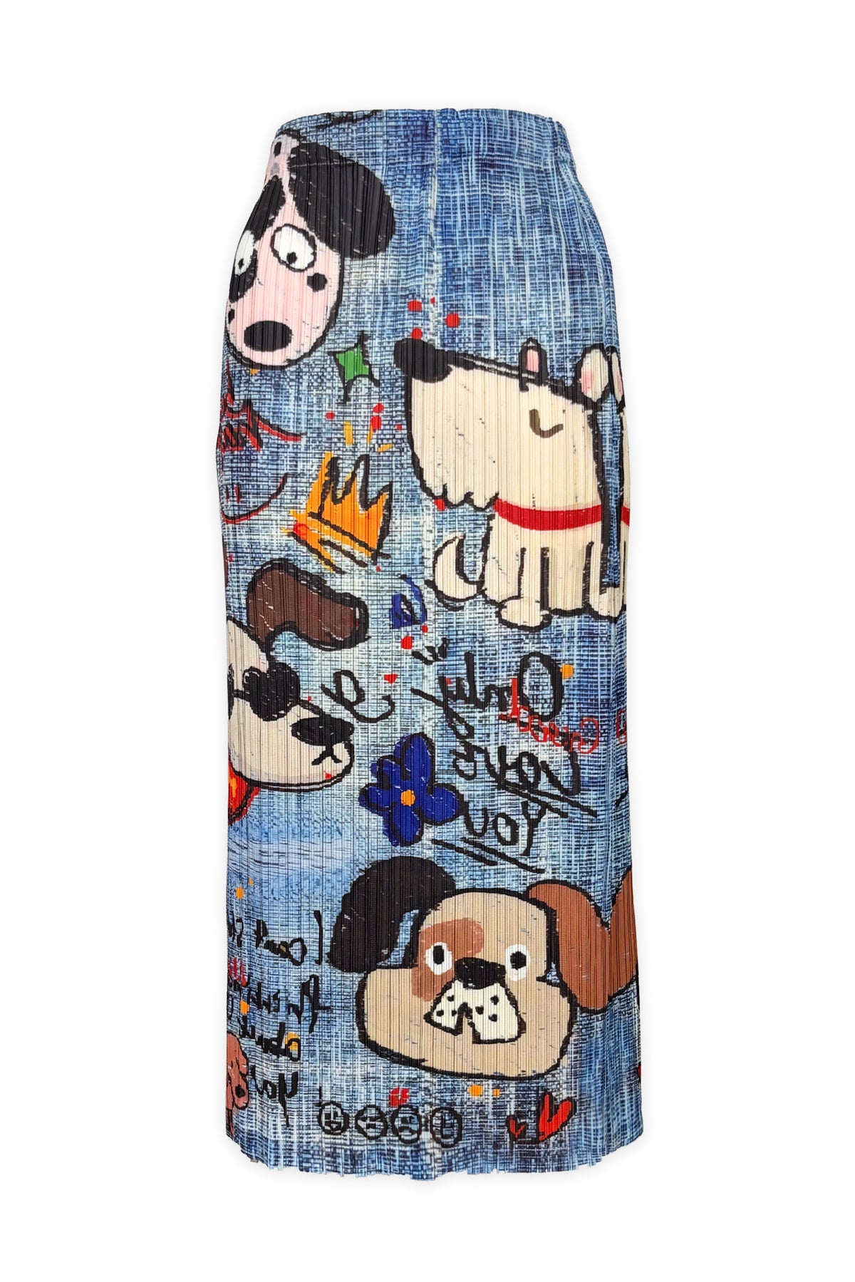 Kim Barkin Dog Plisse Satin Skirt