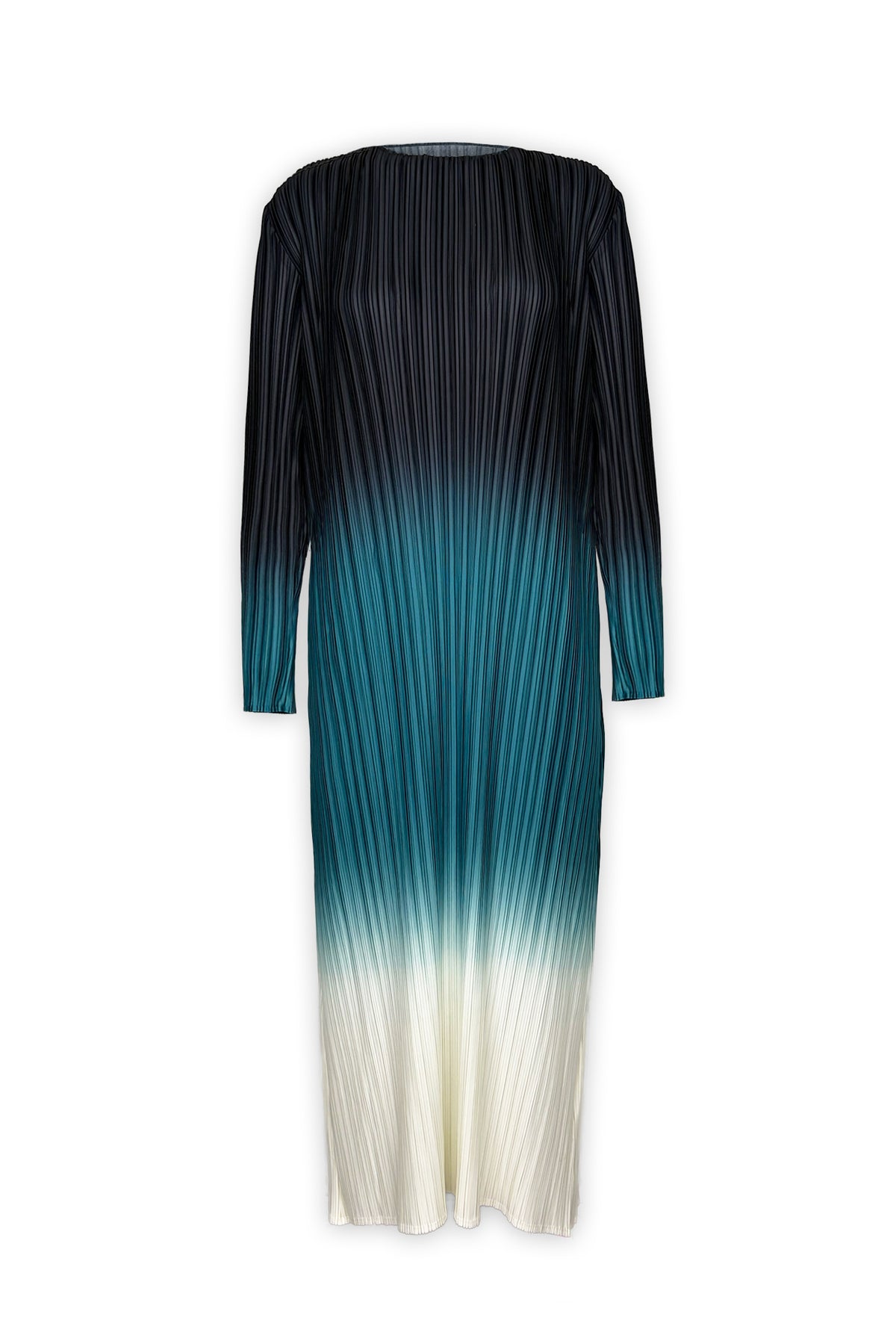 Krista Ombre Plissé Satin Dress