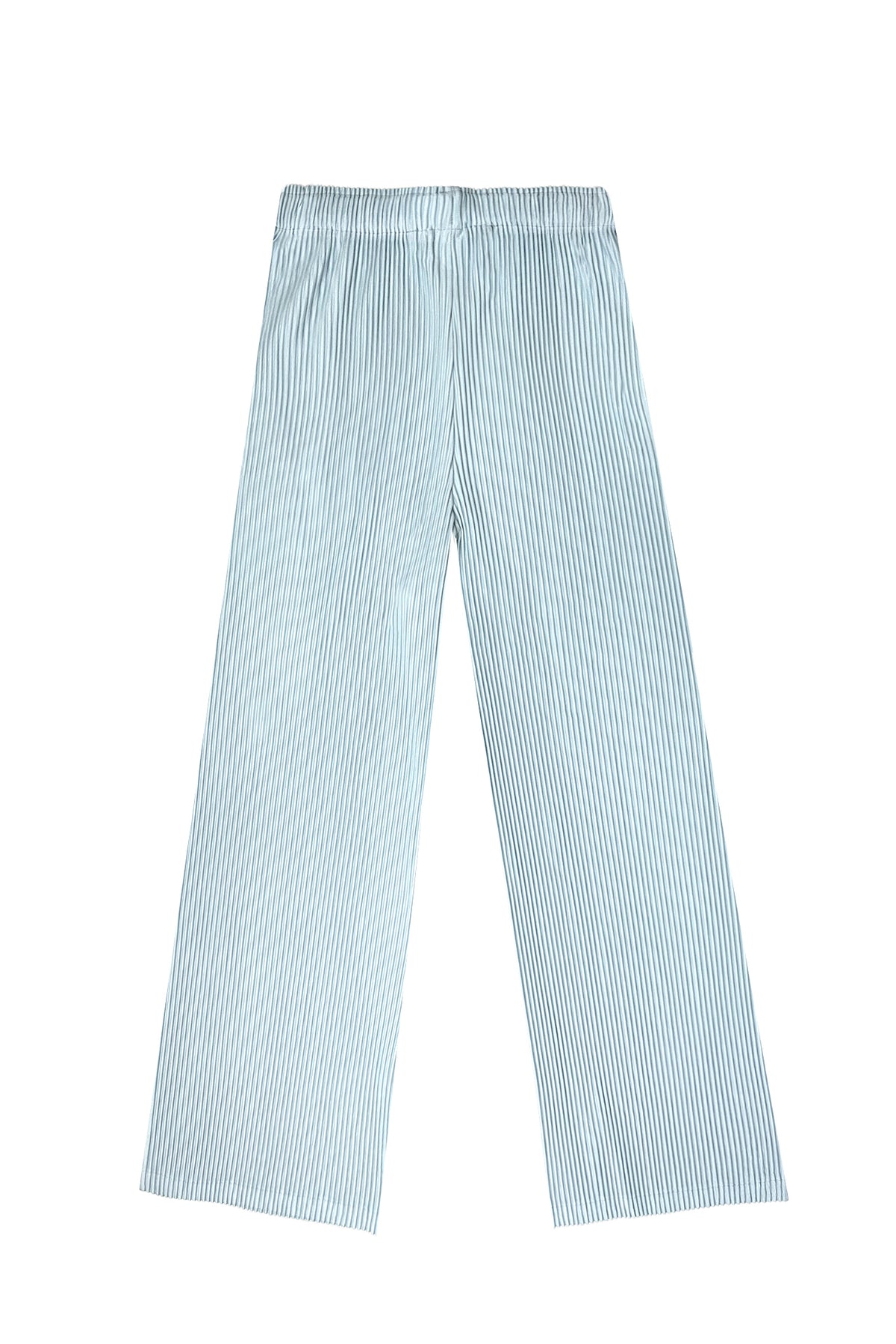 Vivian Double Knit Plissé Straight Pant - Cloud