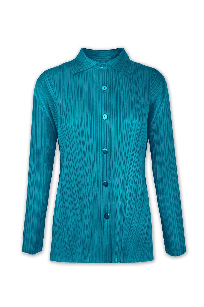 London Essential Plissé Satin Blouse