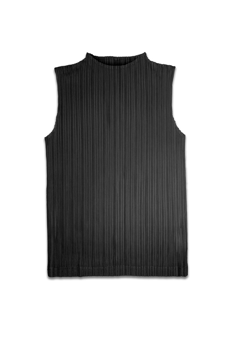 Beth Mock Neck Plissé Tank