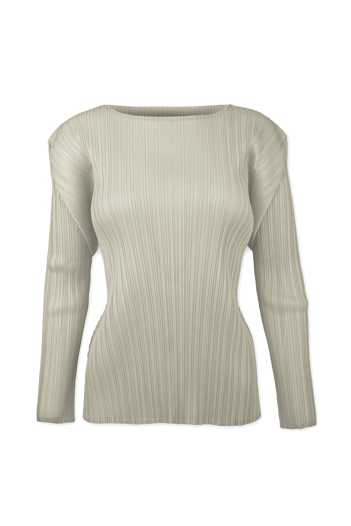 Evelyn Long Sleeve Plissé Satin Top