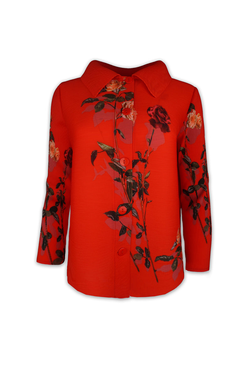 Elizabeth Rose Garden Crystal Pleats Shirt