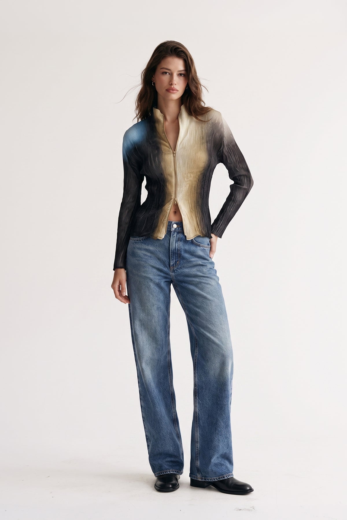 Emma Prism Chiffon Zip Up Jacket