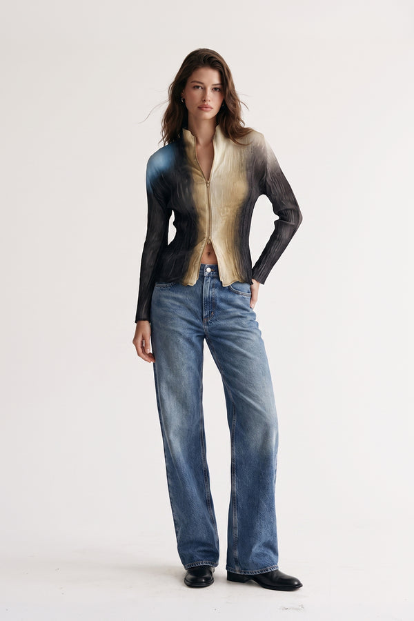 Emma Prism Chiffon Zip Up Jacket