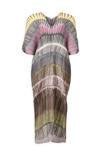 Savanna Painterly Stripes Plissé Kaftan