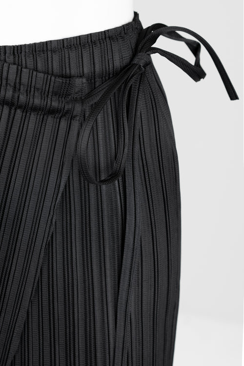 Roya Plissé Satin Wrap Pull-on Pant
