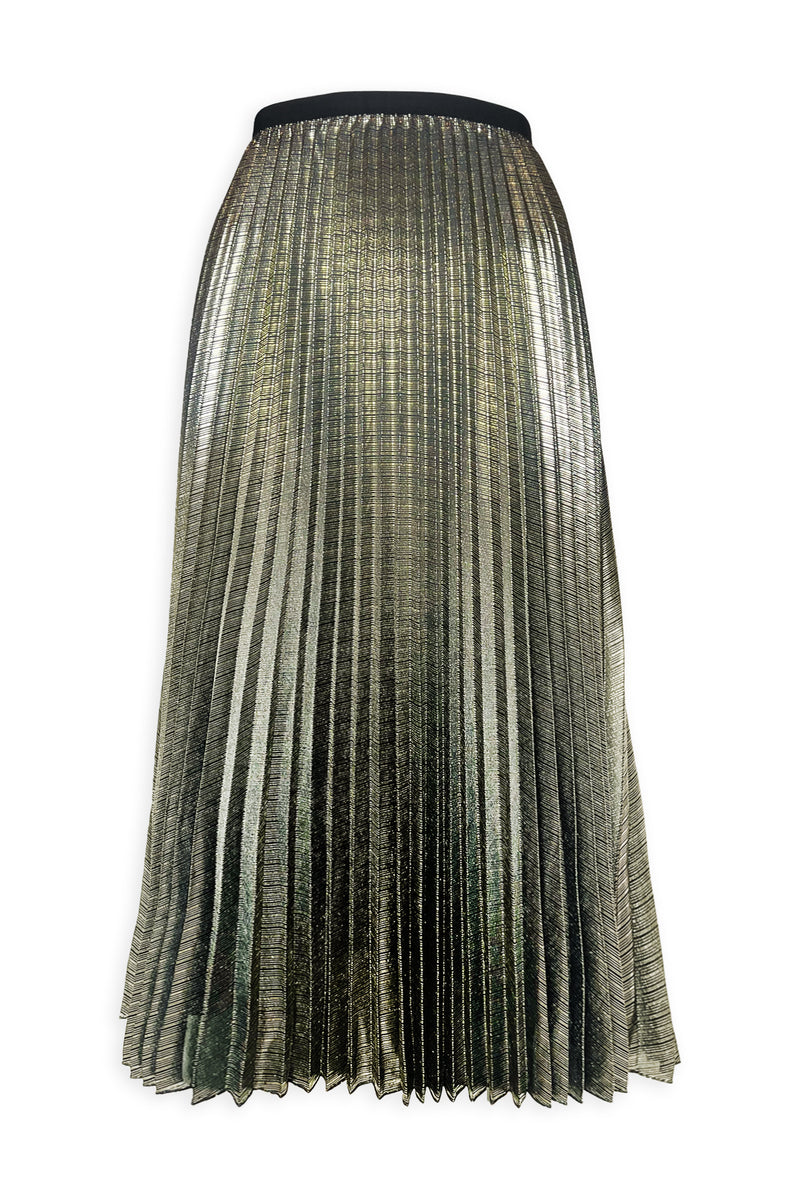 Esther Metallic Accordion Pleated Skirt