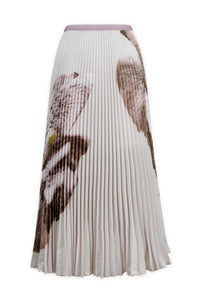 Agata Coral Print Pleated Skirt