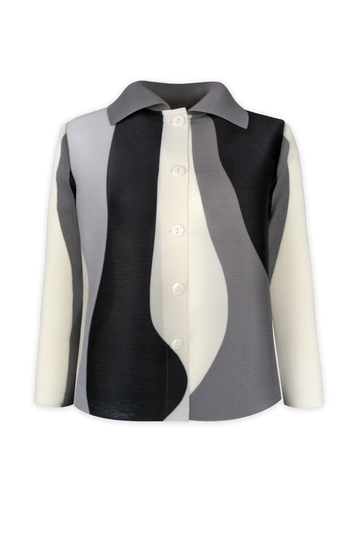 Lily Flow Crystal Pleats Shirt - Black