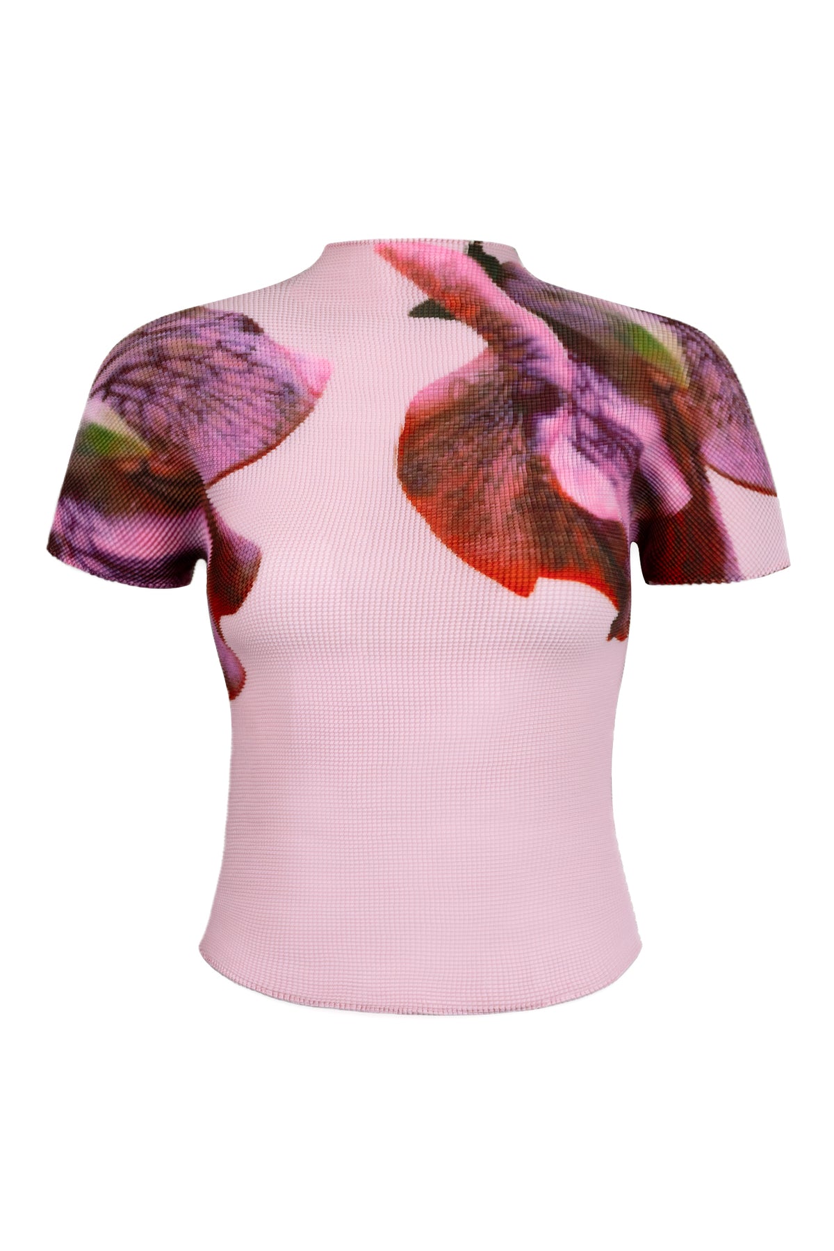 Agata Coral Print 3D Honeycomb Texture Top