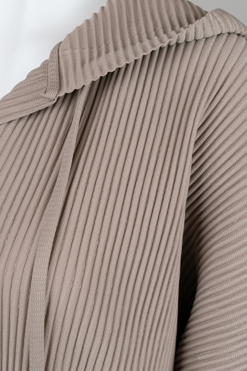 Vivian Hooded Double Knit Plissé Pull Over