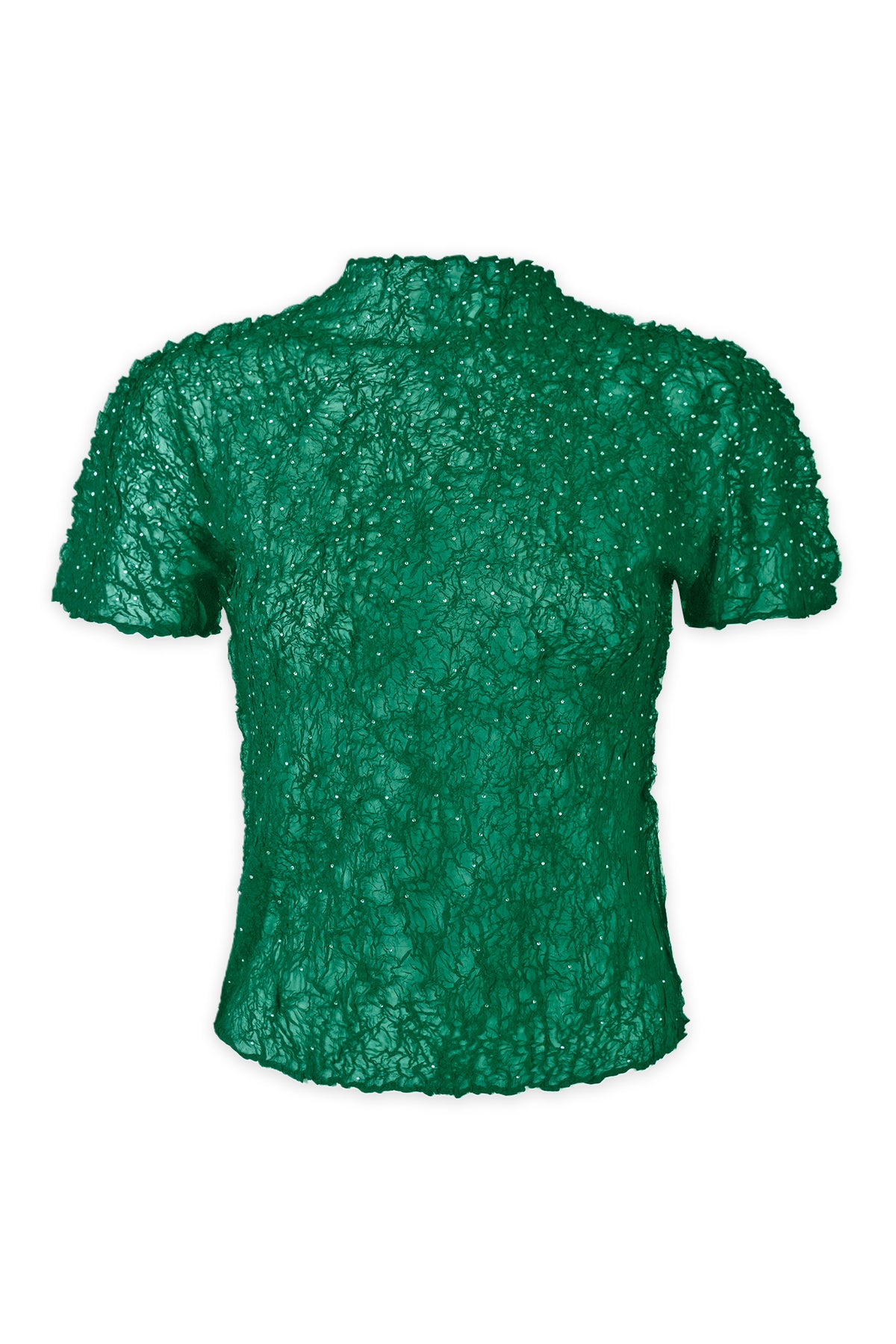 Astra Crystal Silver Beaded Texture Top