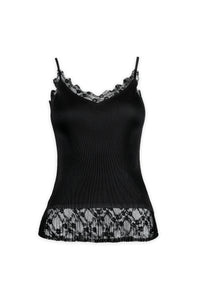 Ayla Lace Crystal Pleated Cami