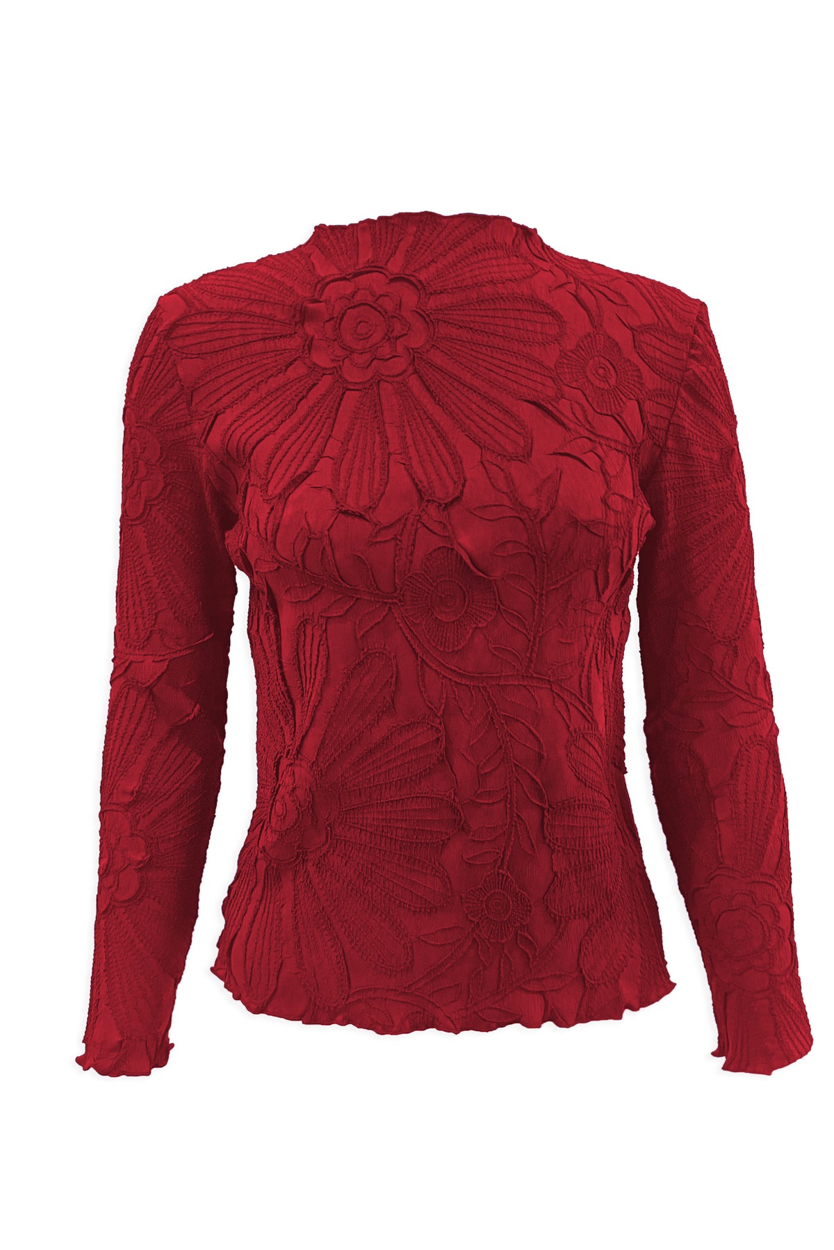 Kylie Lettuce Edge Floral Jacquard Top