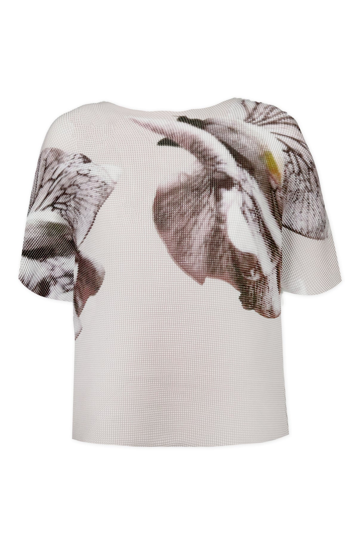 Agata Coral Print 3D Honeycomb Texture Top