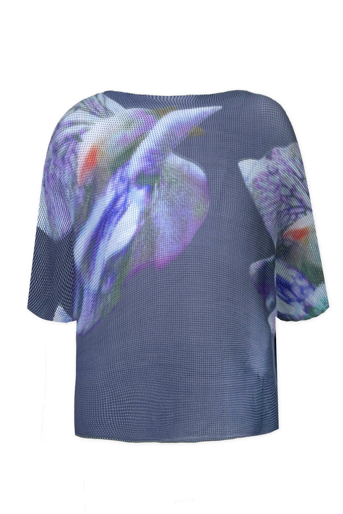 Agata Coral Print 3D Honeycomb Texture Top