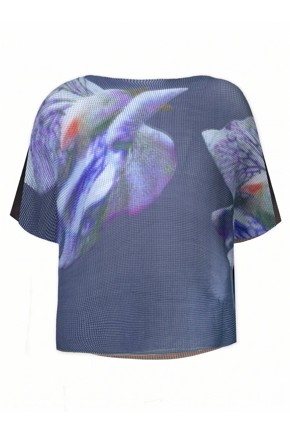 Agata Coral Print 3D Honeycomb Texture Top