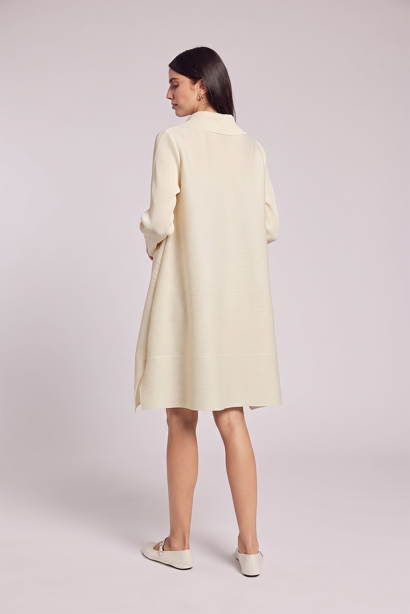 Mari Dot Crystal Pleated Dress/Jacket - Ivory/Ink Black – WILD COSMOS