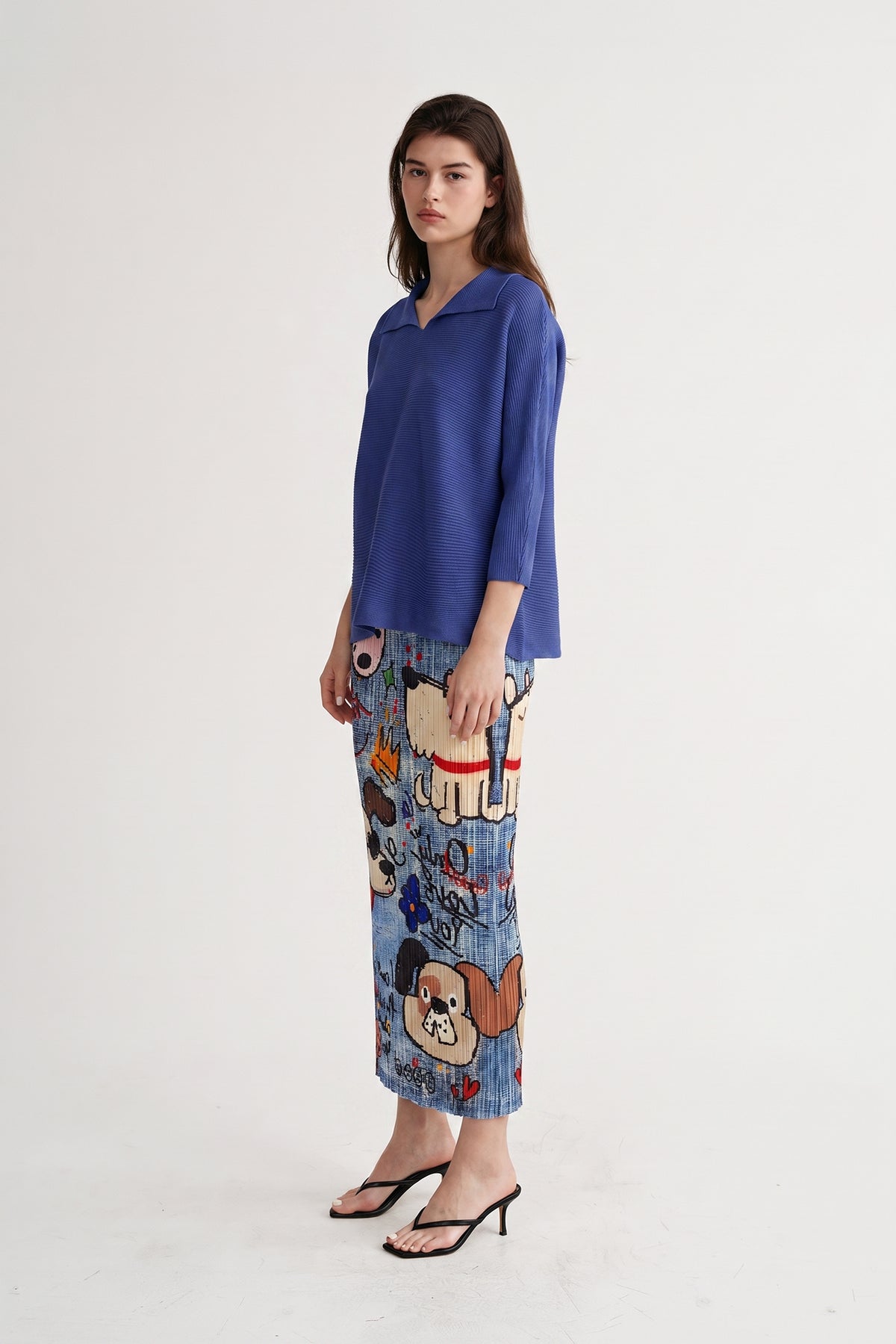 Kim Barkin Dog Plisse Satin Skirt