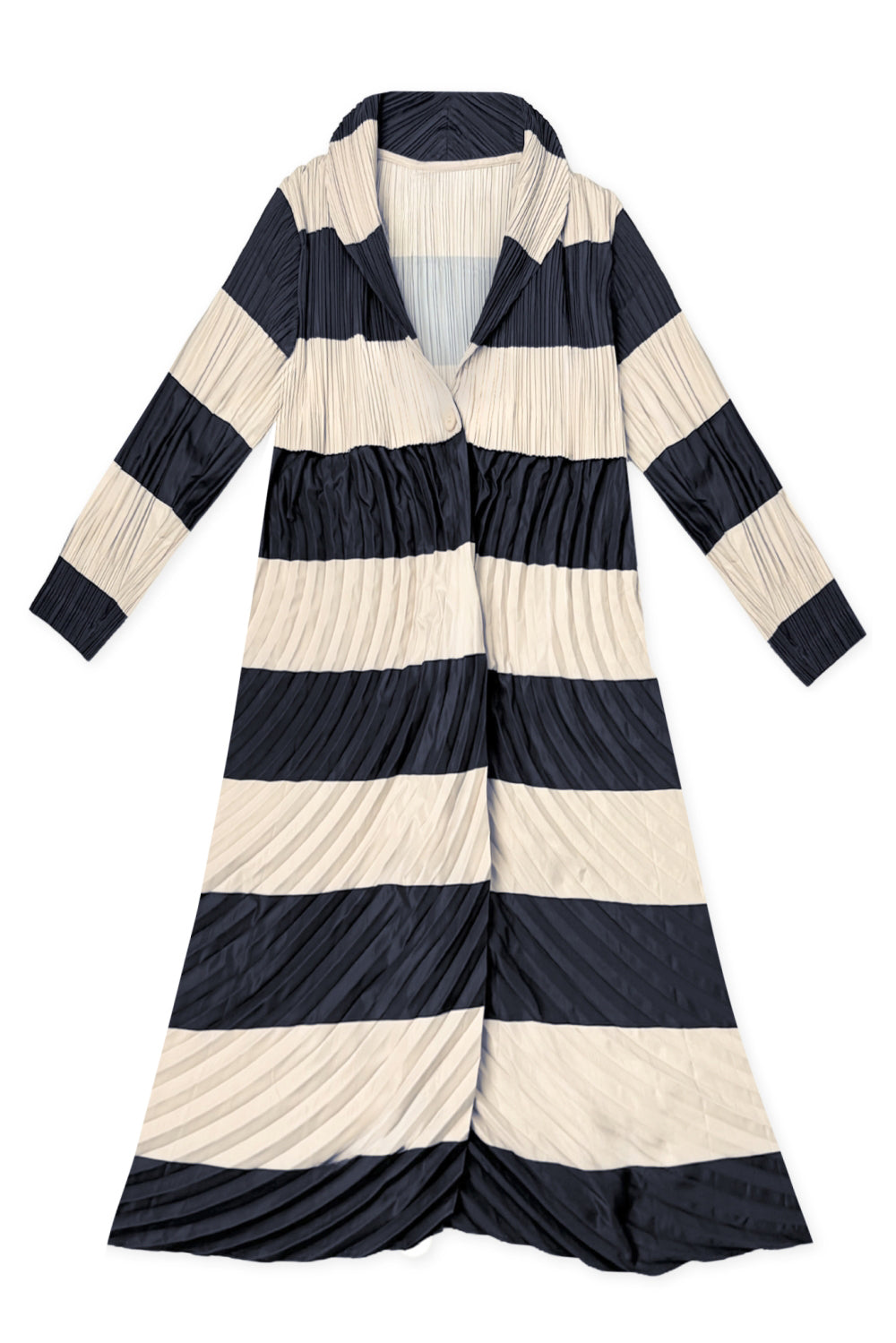 Betsy Stripe Pleated Coat