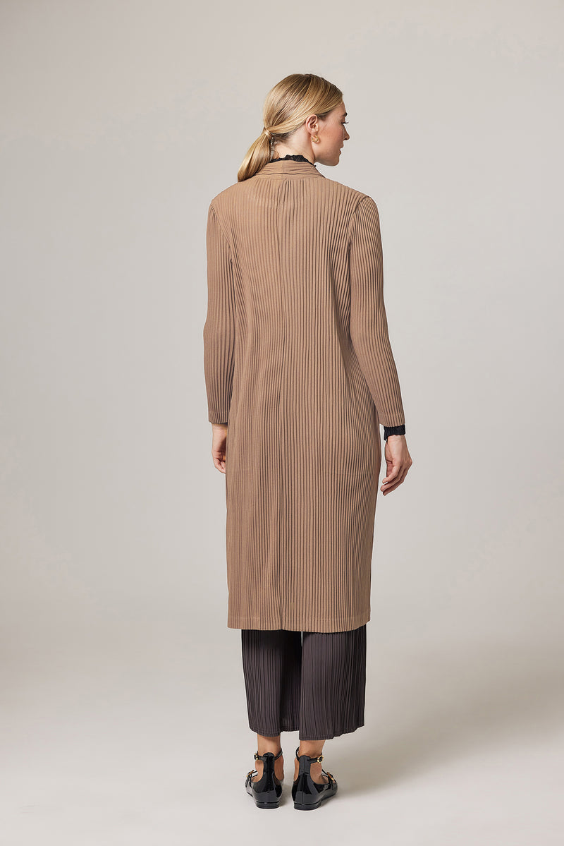 Ella Double Knit Plissé Blazer Trench