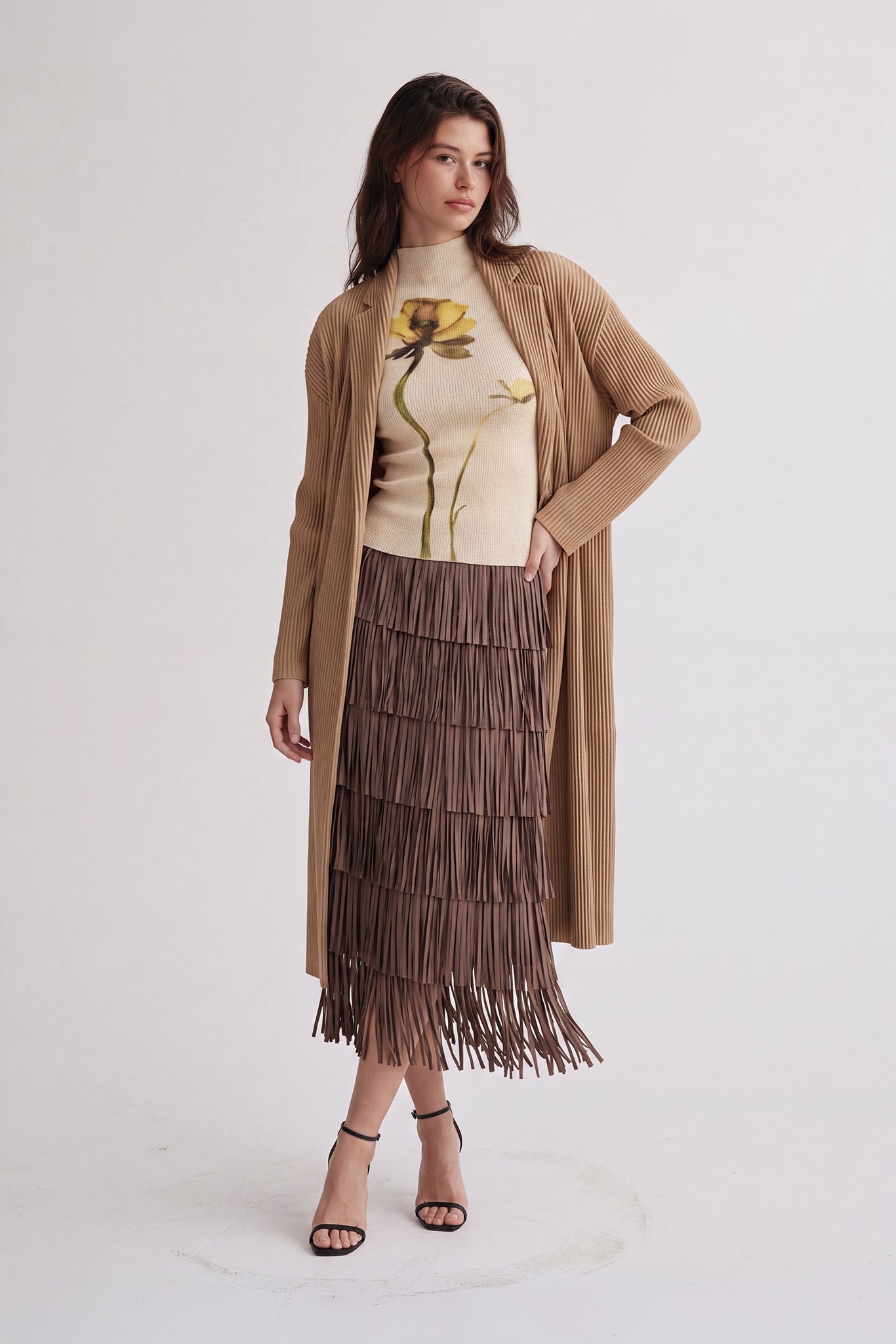美品 Eaphi linen like fringe salopette Akira Fringe Plissé Satin Skirt – WILD COSMOS