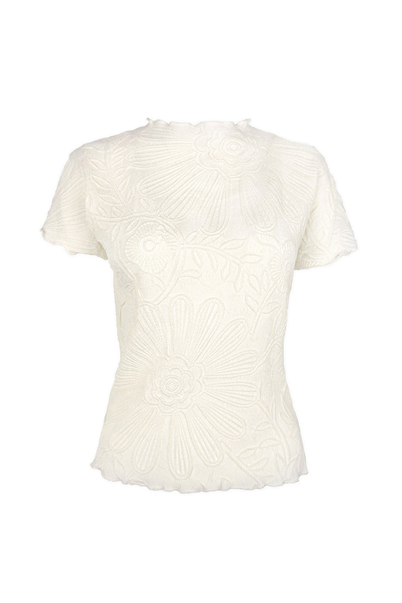 Jeremy Lettuce Edge Floral Jacquard Top