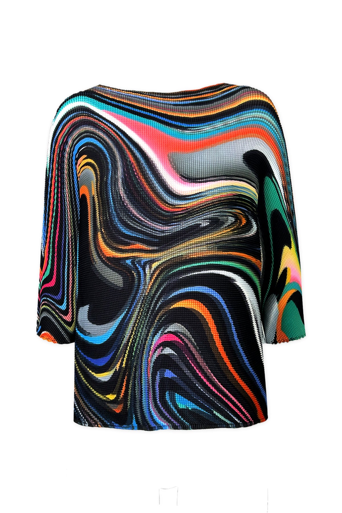 Emily Oil Paint 3D Honeycomb Texture Loose Top
