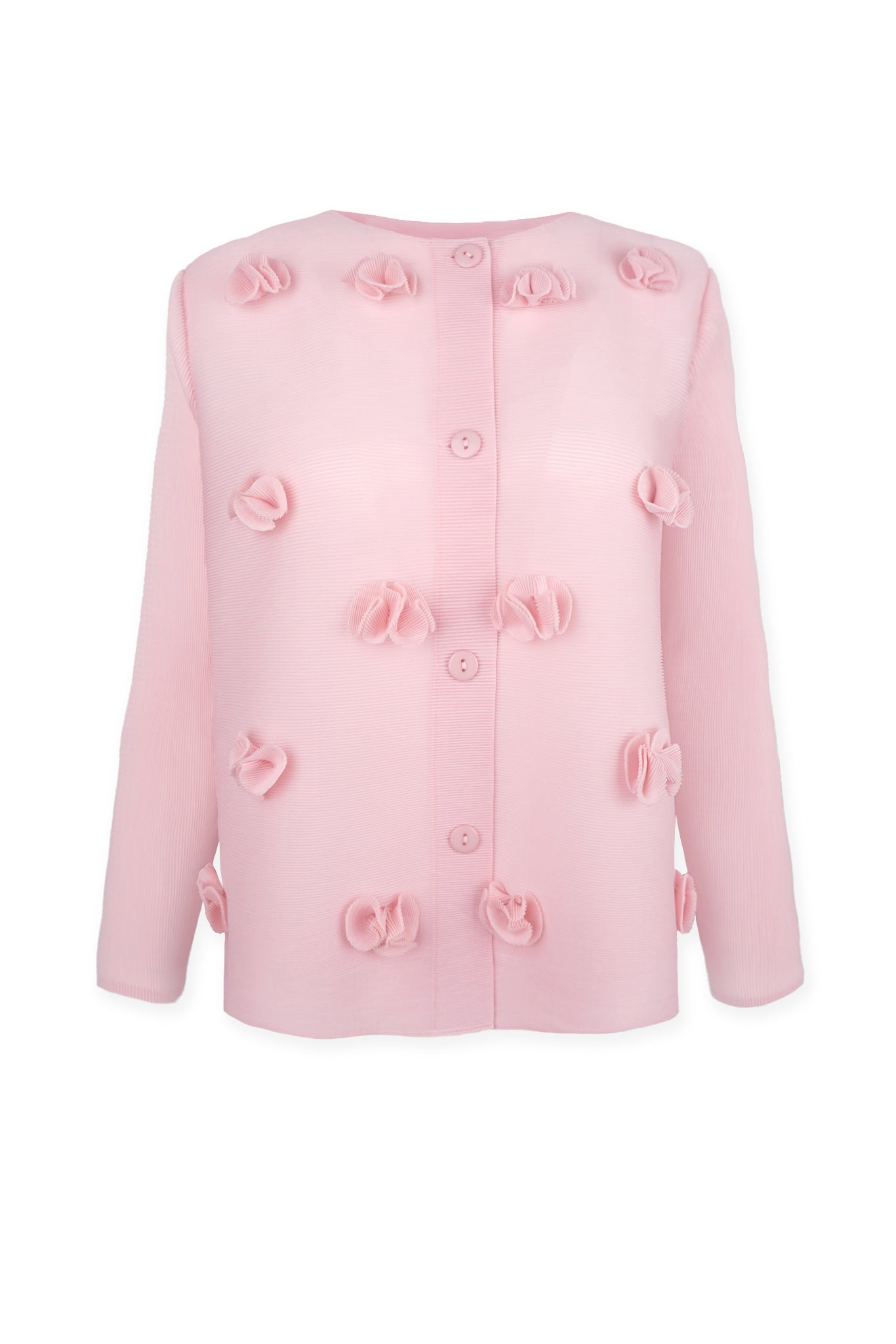 Gloria Flower Embroidered Crystal Pleats Cardigan – Wild Cosmos