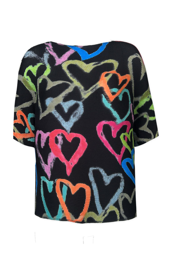 Ava Hearts 3D Honeycomb Loose Texture Top